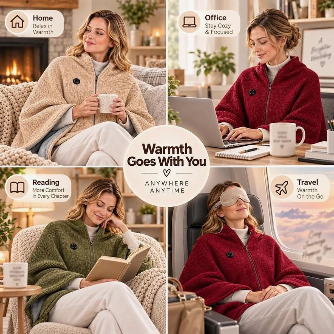 CozyWarmth Heated Shawl Wrap