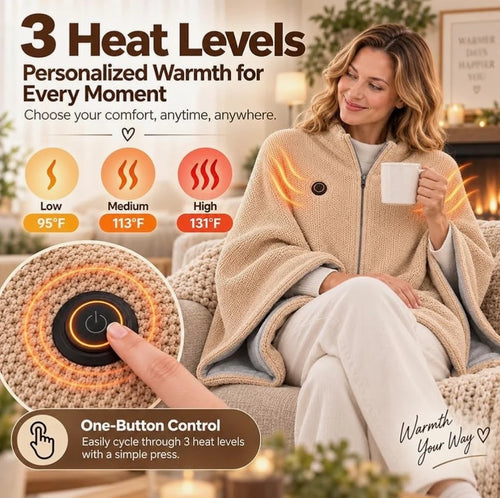 CozyWarmth Heated Shawl Wrap