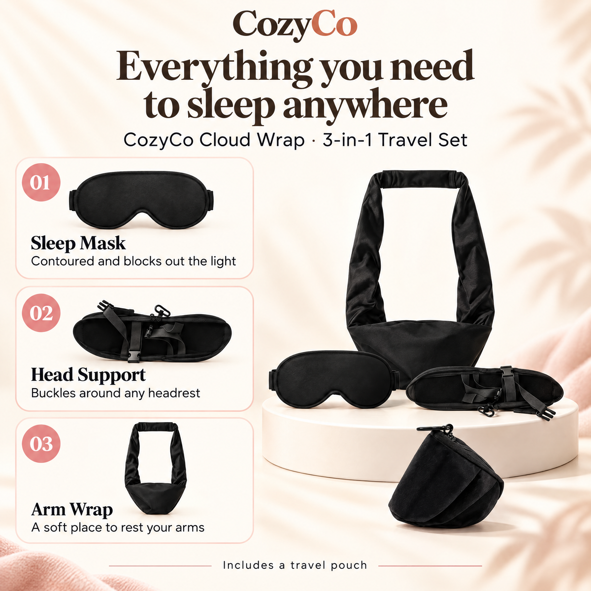 CozyCo Cloud Wrap Travel Sleep Set